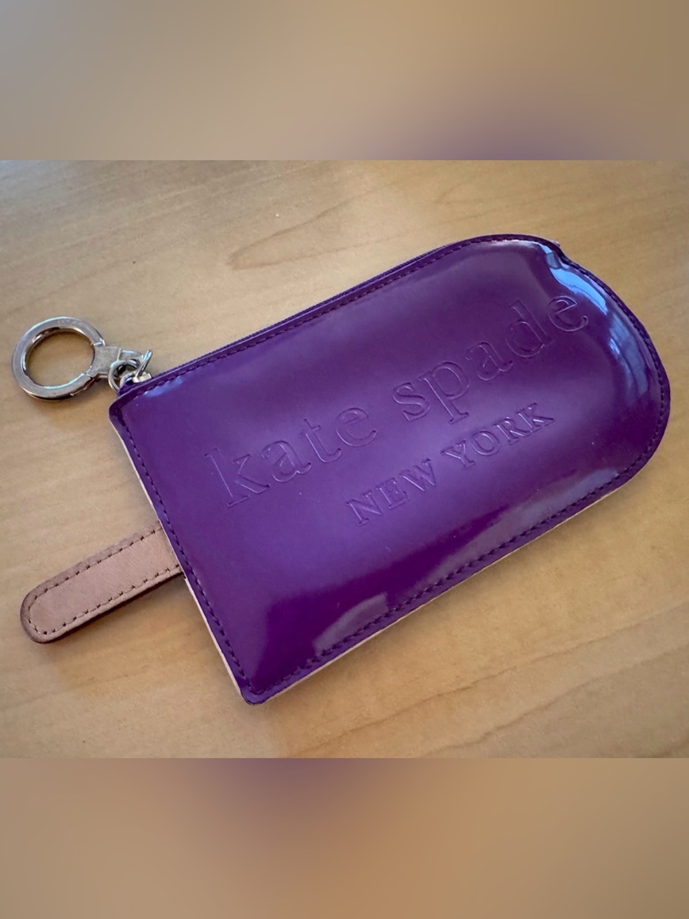 Kate Spade Vintage Purple Popsicle Flavor of the Month Coin Purse Keychain